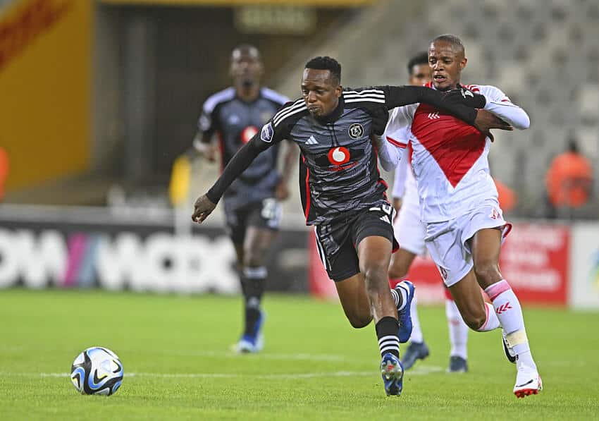 Patrick Maswanganyi in action for Orlando Pirates