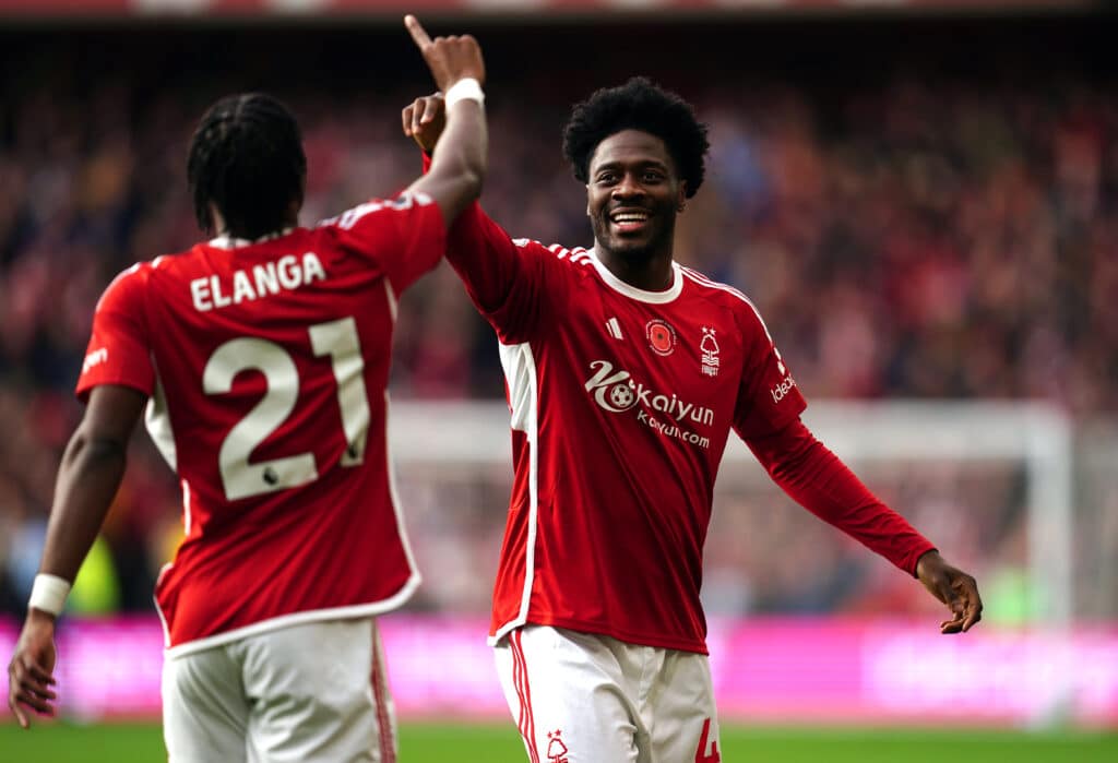 Ola Aina nets 1st Forest goal with stunning finish 1 Nottingham Forest's Ola Aina celebrates scoring
