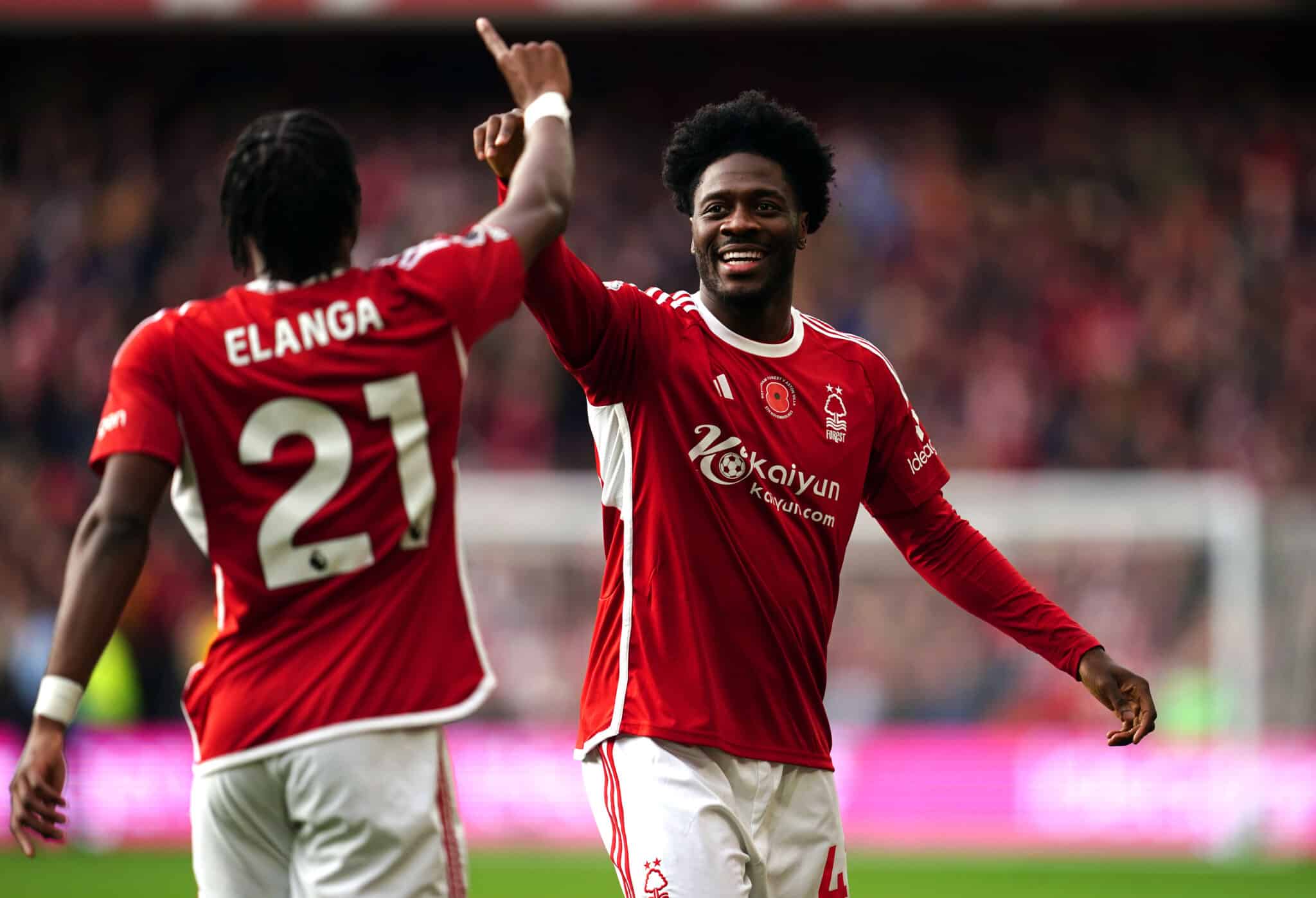 Nottingham Forest's Ola Aina celebrates scoring 