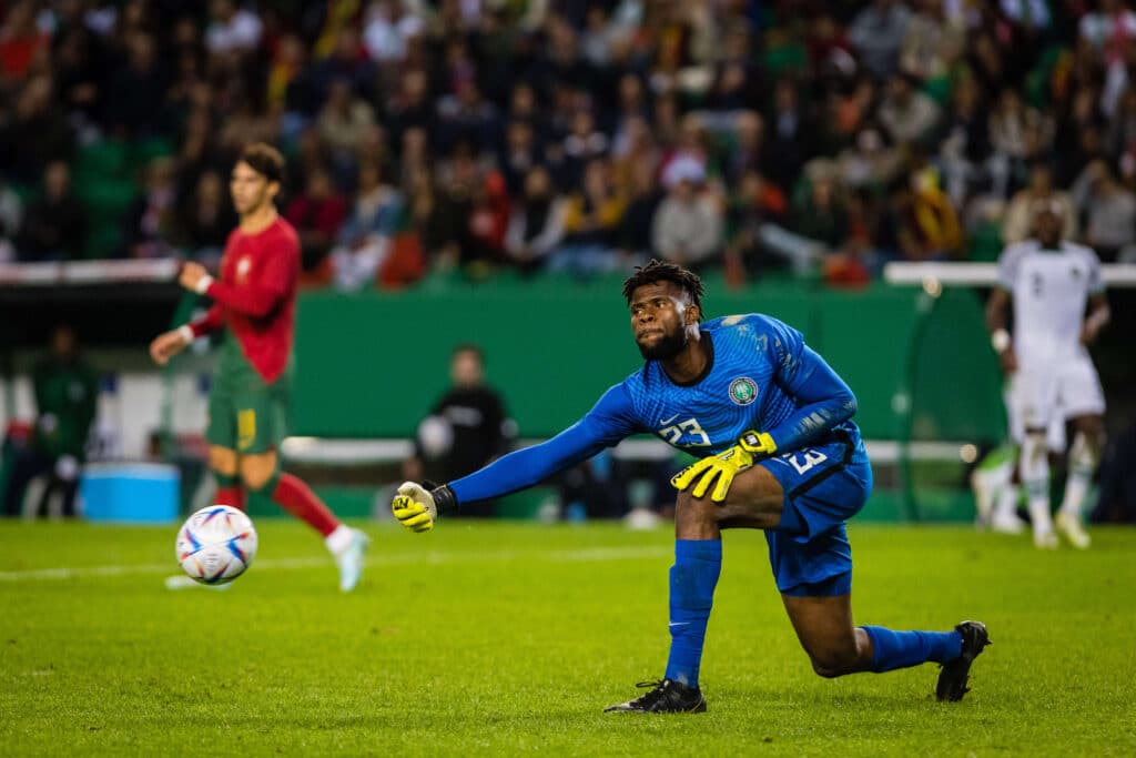 Francis Uzoho in action for Super Eagles