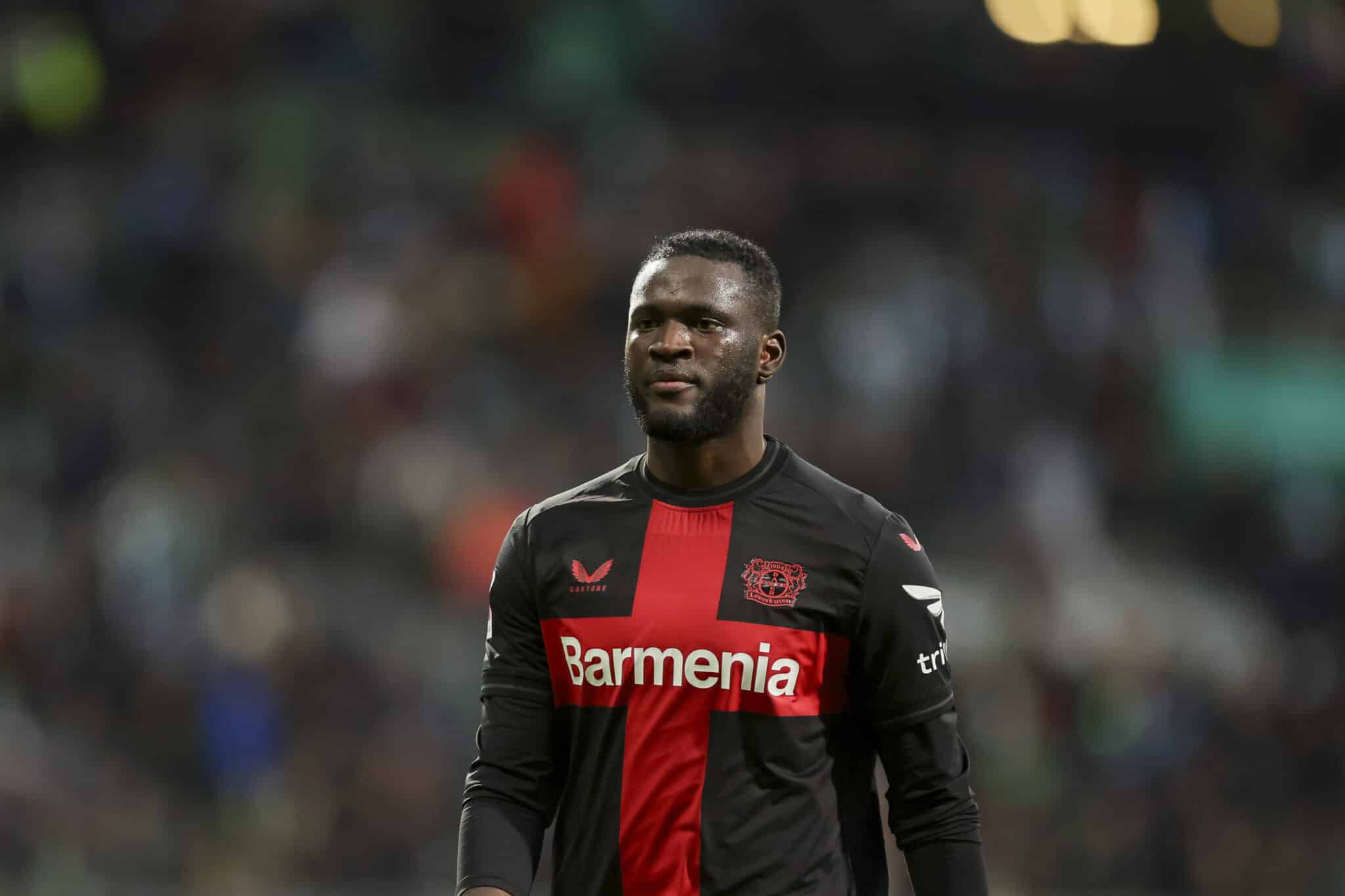 Victor Boniface in action for Bayer Leverkusen