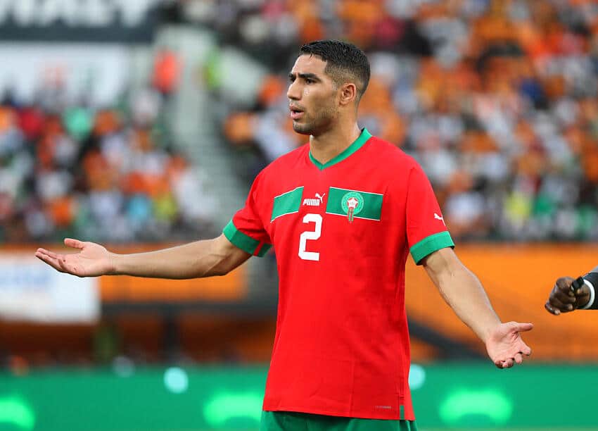 Achraf Hakimi in action for Morocco