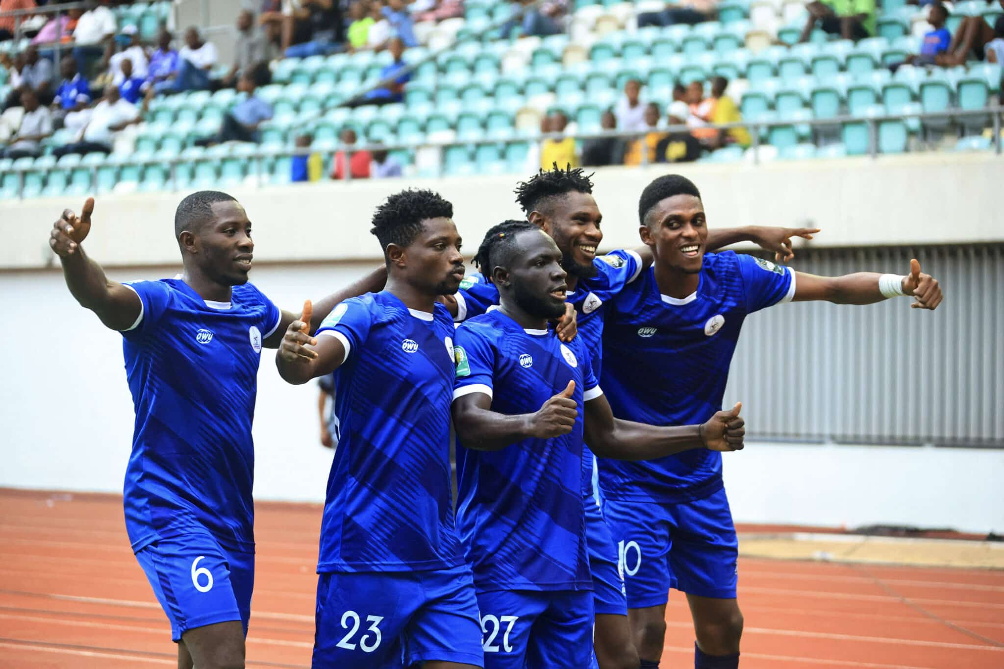 Rvers United celebrate a goal in the NPFL