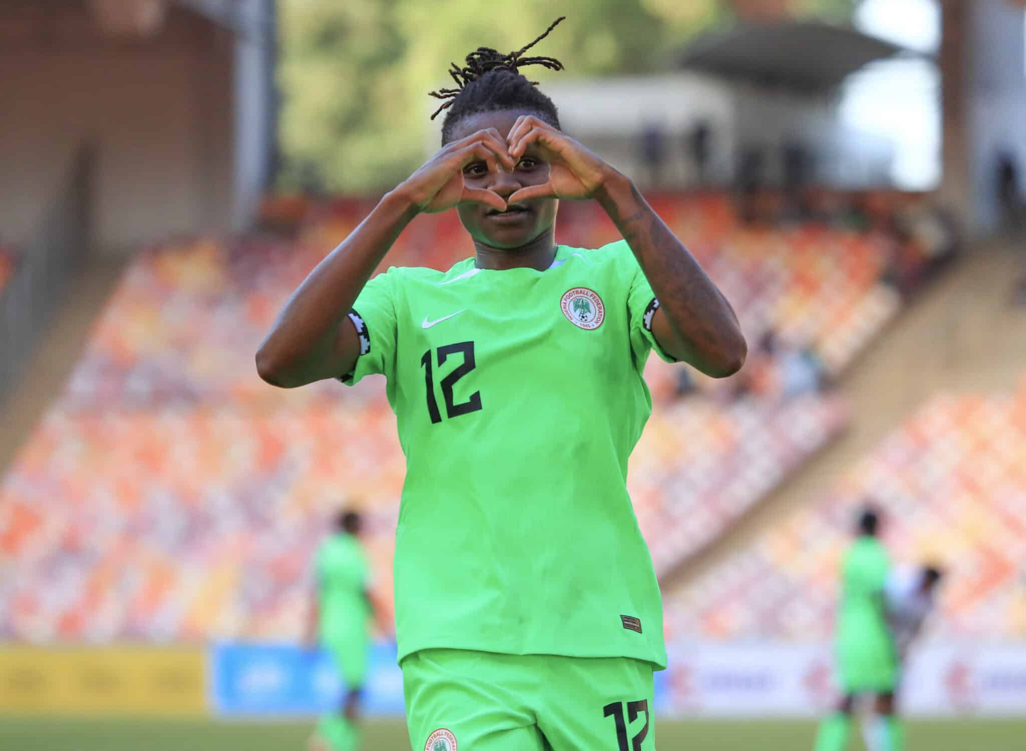 Uchenna Grace Kanu of Nigeria celebrates goal 