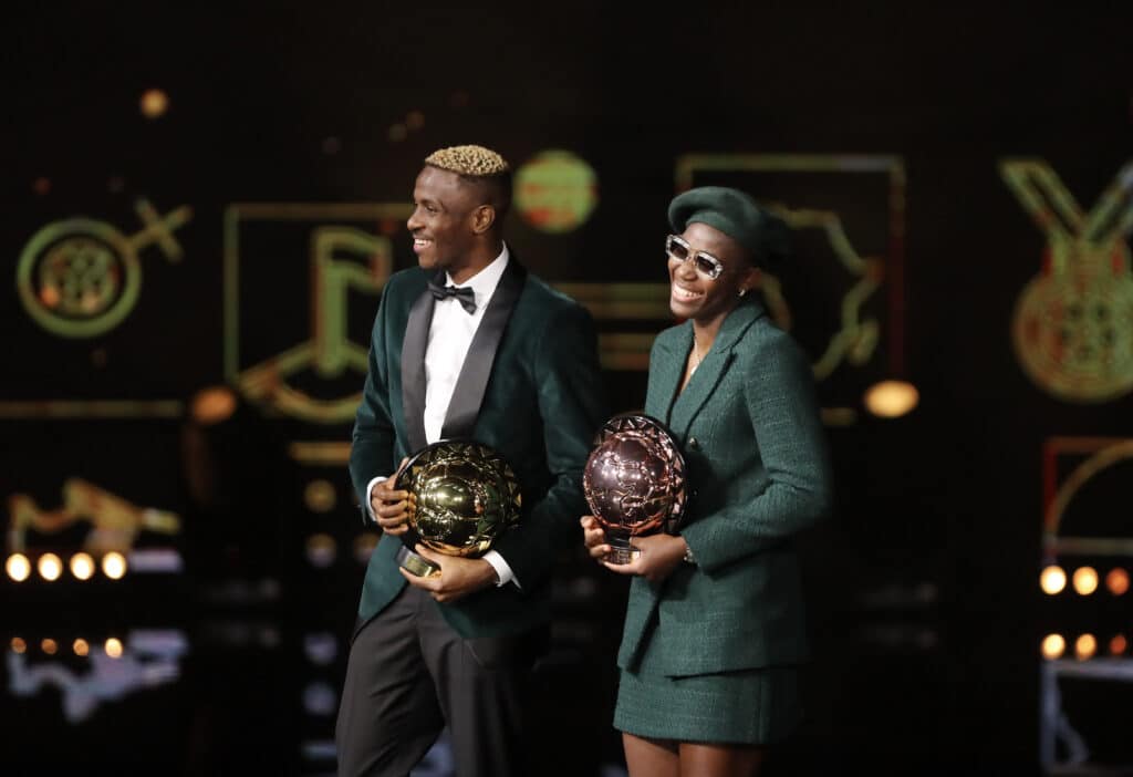 Victor Osimhen and Asisat Oshoala win players of the year during the 2023 CAF Awards held in Marrakech, Morocco