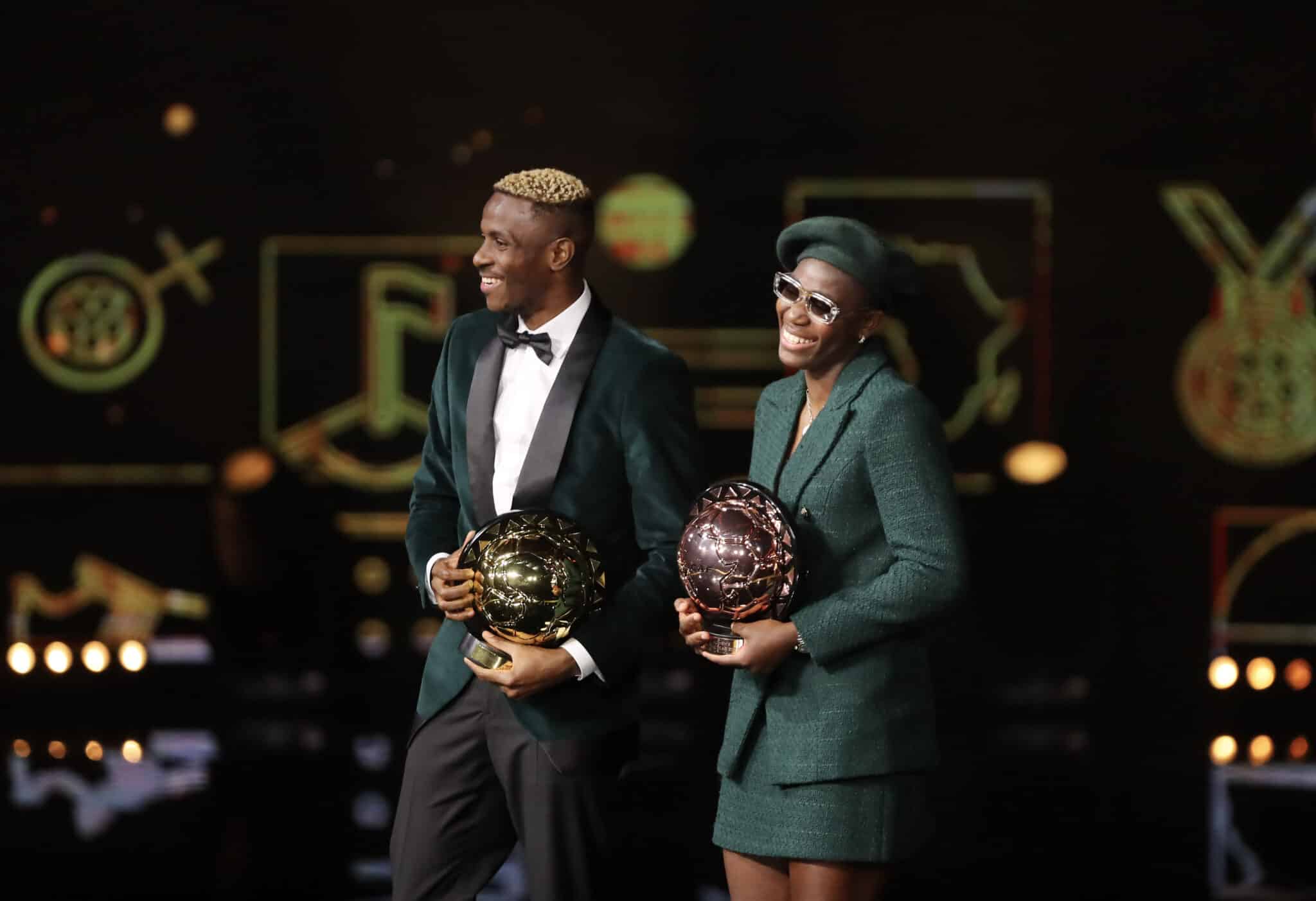 Victor Osimhen and Asisat Oshoala win players of the year during the 2023 CAF Awards held in Marrakech, Morocco 