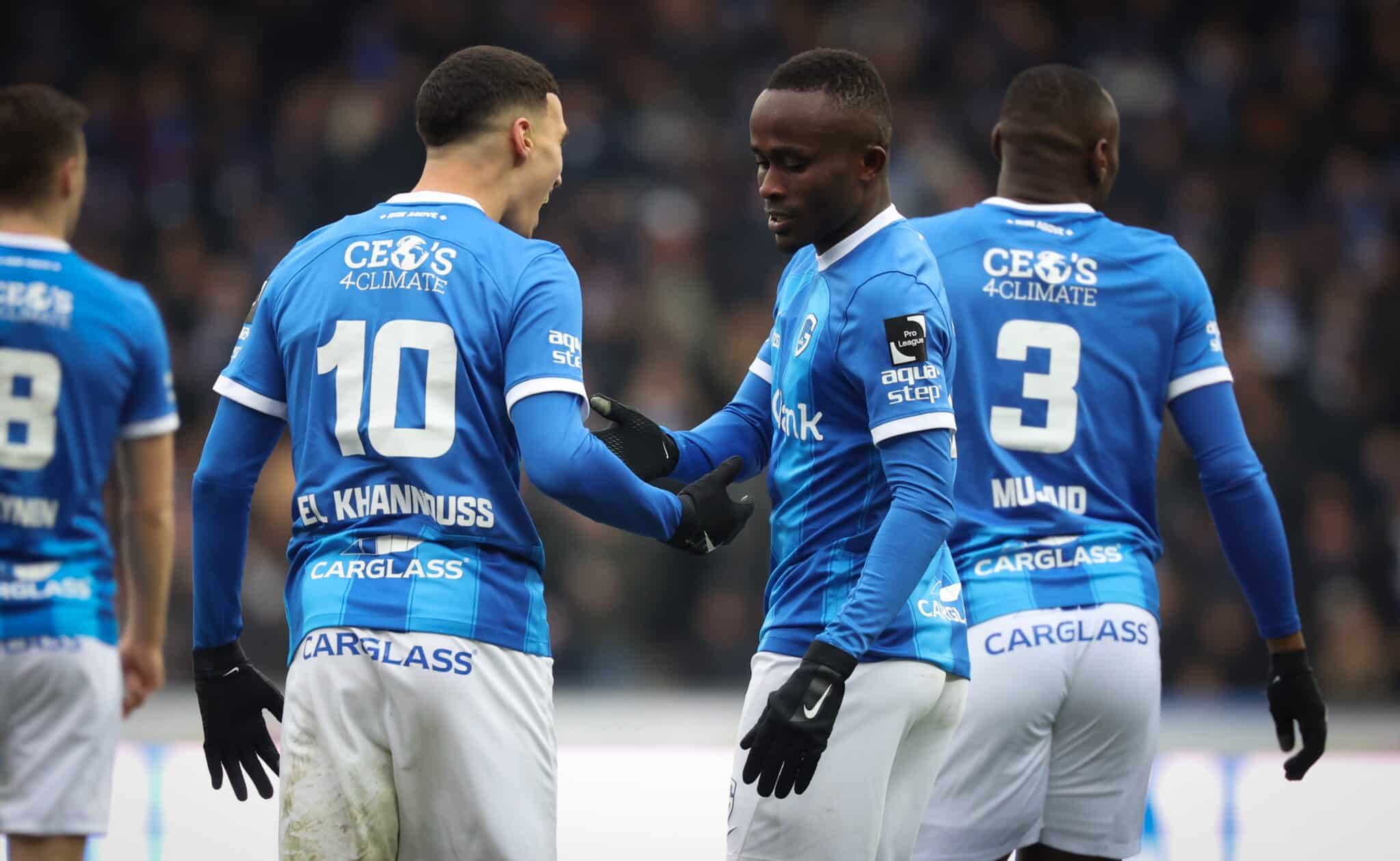Genk's Yira Sor celebrates after scoring