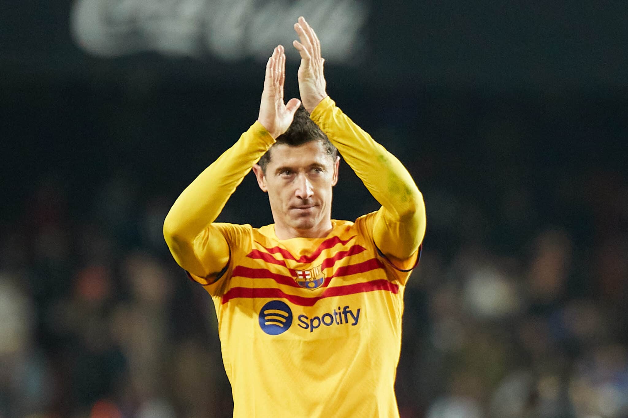 Robert Lewandowski of FC Barcelona during the La Liga