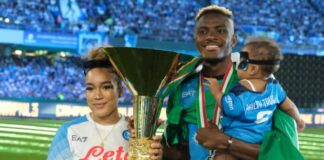 Girlfriend of Victor Osimhen shines in black at AIC Oscar del Calcio Awards