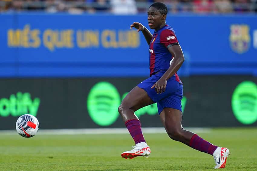 Asisat Oshoala in action for Barcelona
