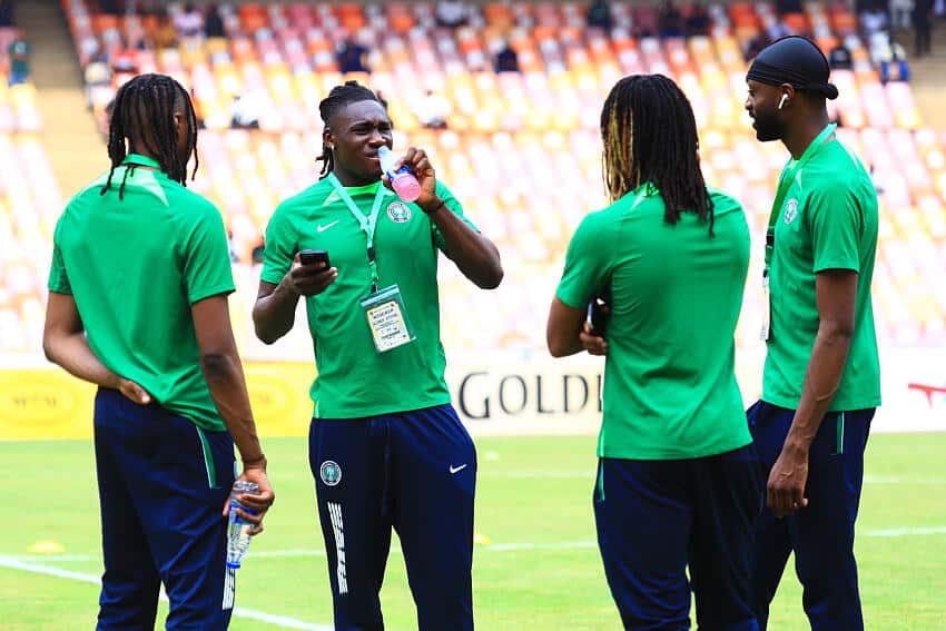 Super Eagles players in relaxing mood