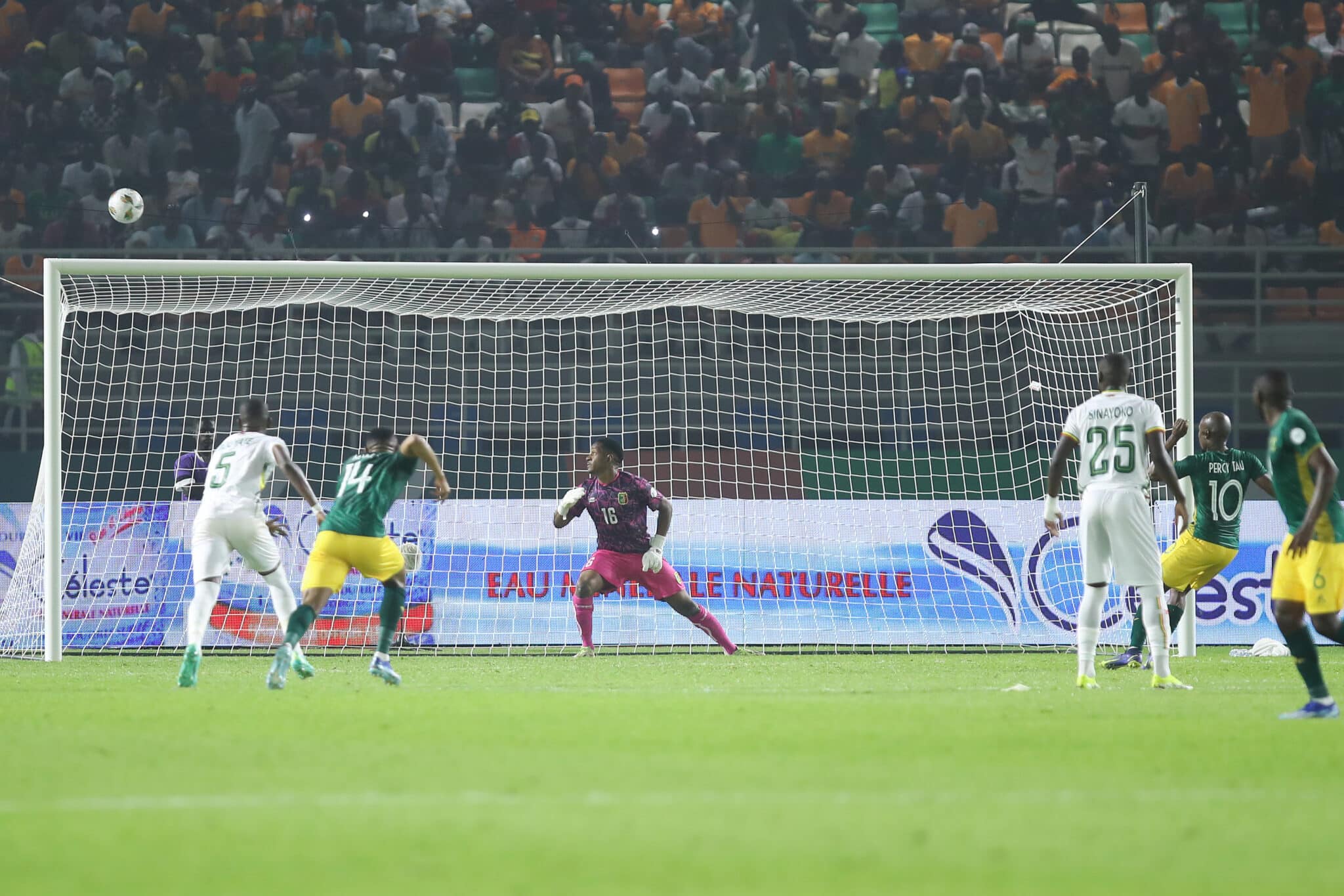 Percy Taou of South Africa misses penalty during the 2023 Africa Cup of Nations Finals match between Mali and South Africa 