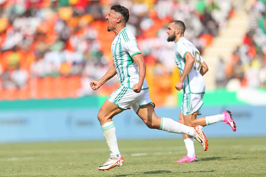 Baghdad Bounedjah in action for Algeria in AFCON 2023