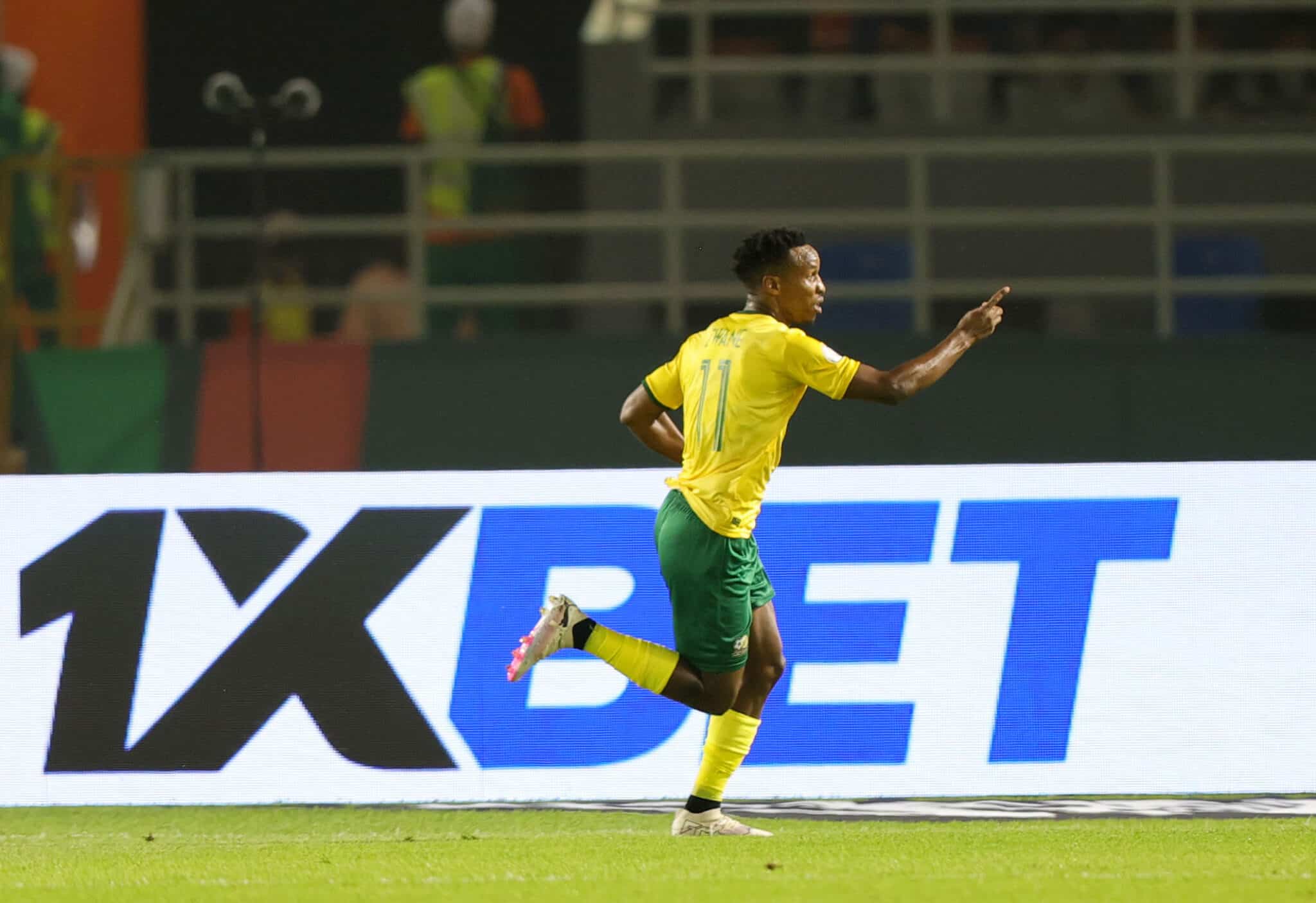 Themba Zwane scores a brace in the first half for Bafana Bafana