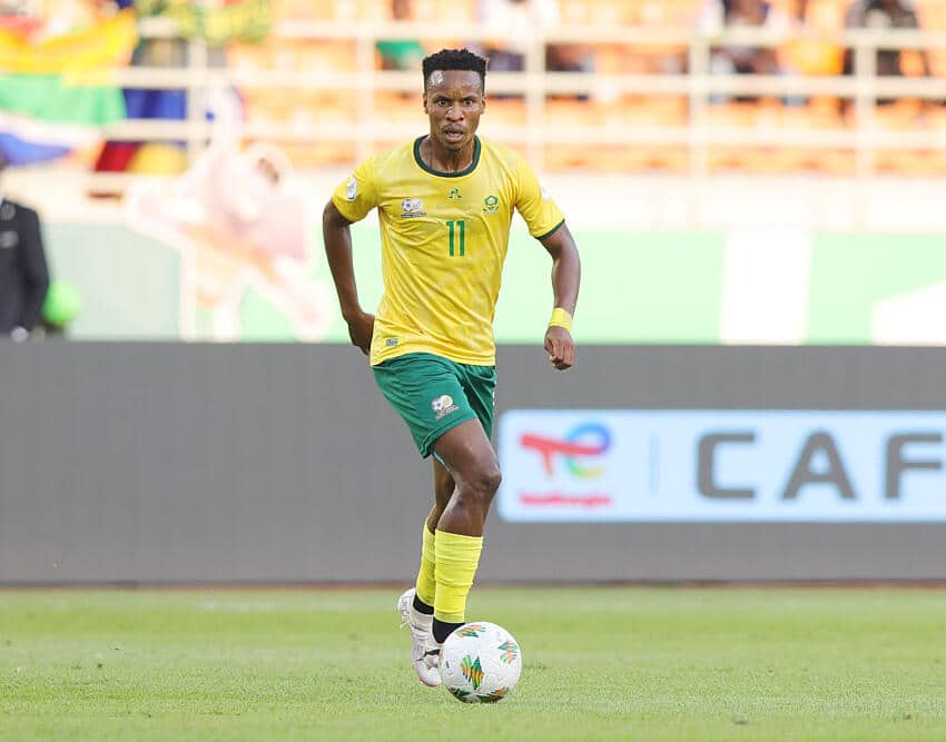 Themba Zwane in action for Bafana