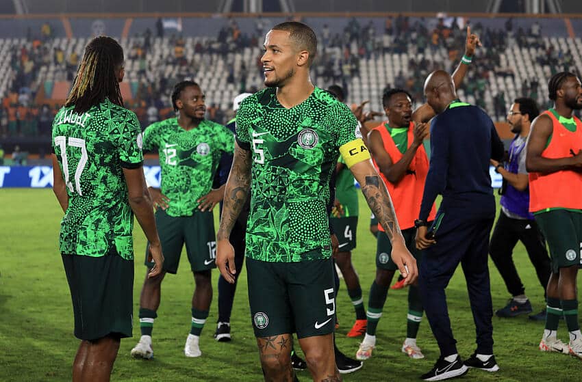 Super Eagles players during 2023 AFCON