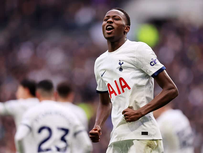 Pape Matar Sarr in action for Tottenham