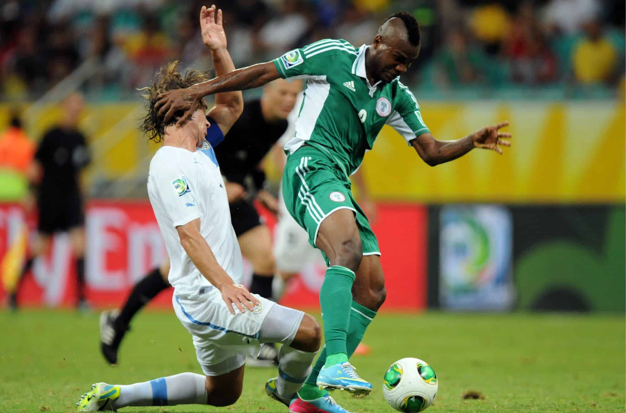 Brown Ideye in action for the Super Eagles 