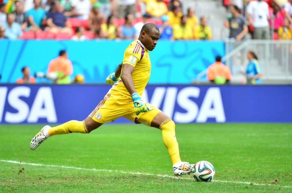 Vincent Enyeama in action for the Super Eagles at the 2014 FIFA World Cup