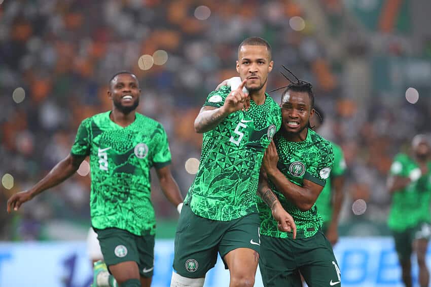 William Paul Ekong of Nigeria celebrates goal during the 2023 Africa Cup of Nations