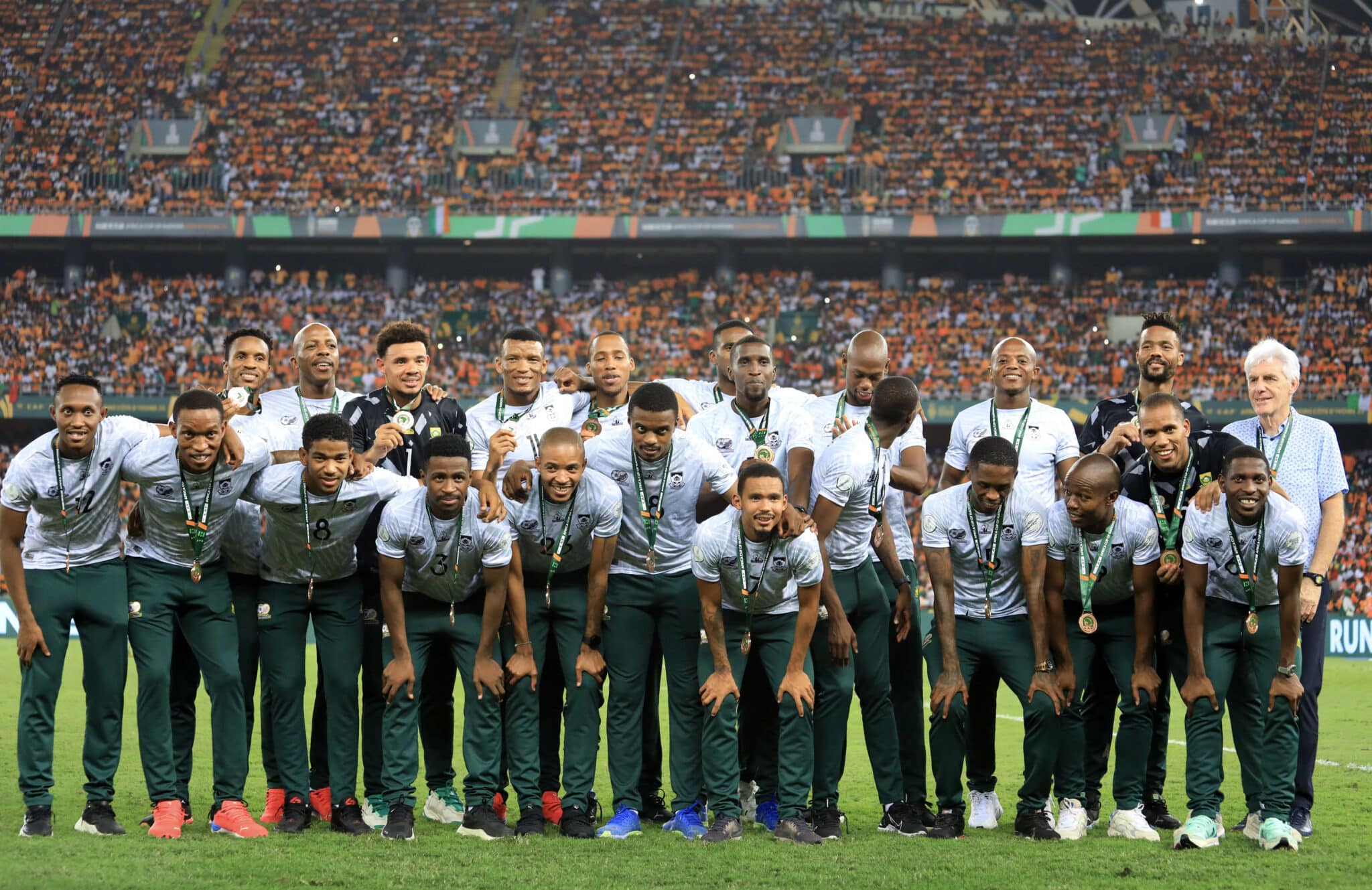 Team South Africa win bronze medal during the 2023 Africa Cup of Nations final