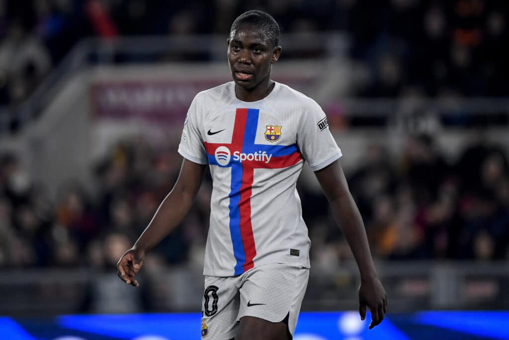 Asisat Oshoala in action for Barcelona Femeni