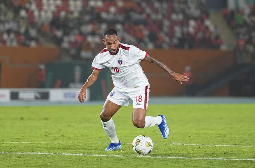 Kenny Rocha in action for Cape Verde during 2023 AFCON
