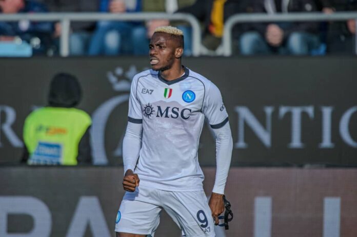 Victor Osimhen hits double figures this season in Napoli&rsquo;s draw at Cagliari