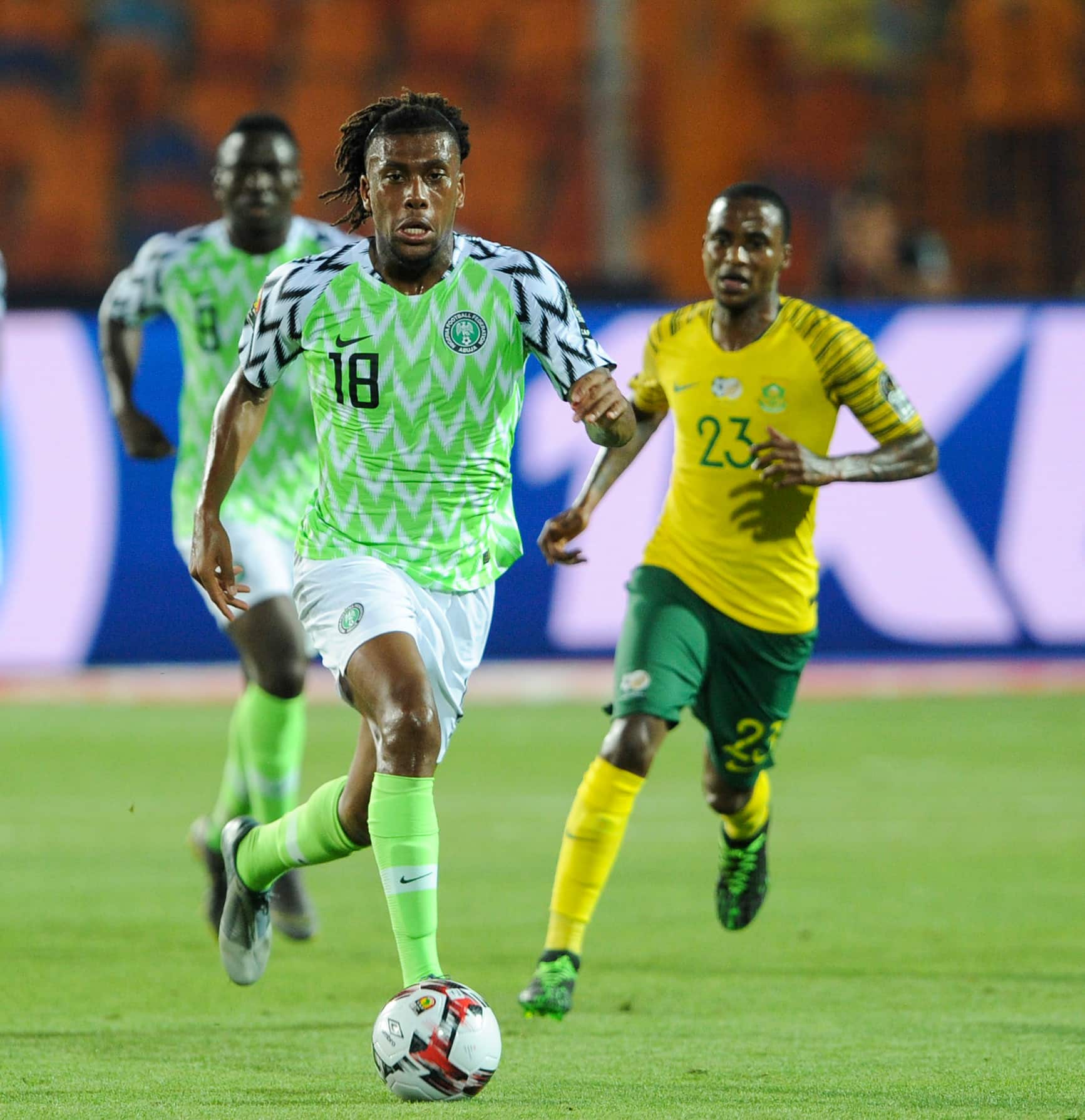 Alex Iwobi in action for Nigeria against Bafana Bafana