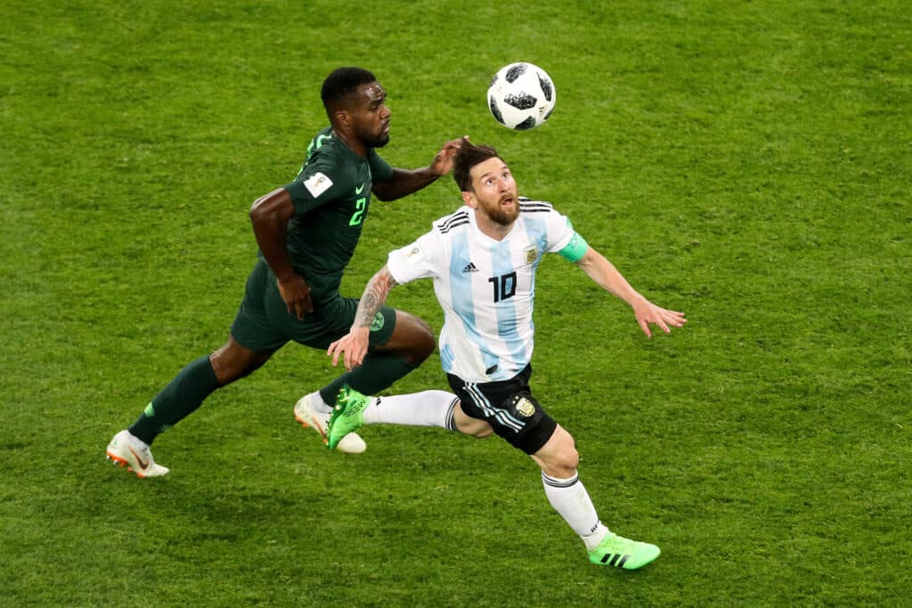 Players in action during Nigeria vs Argentina