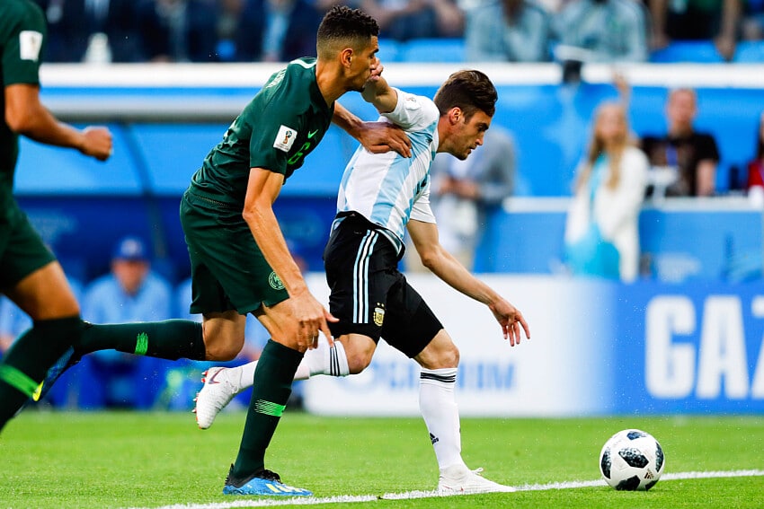 Players in action during Nigeria vs Argentina