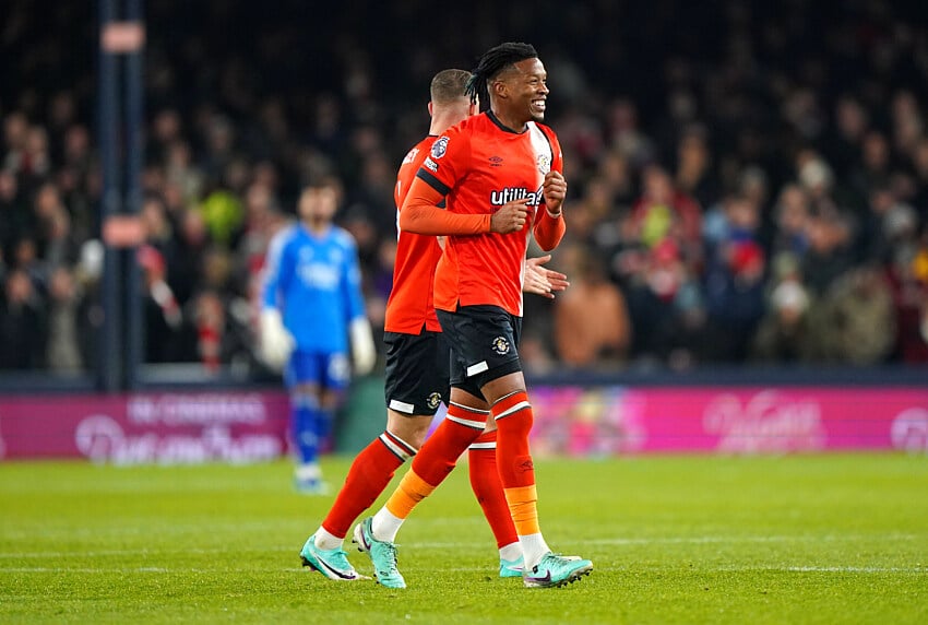 Gabriel Osho in action for Luton Town