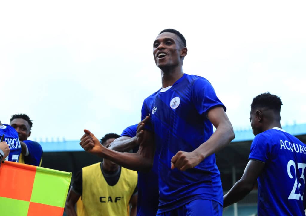 Alex Oyowah in action for Rivers United