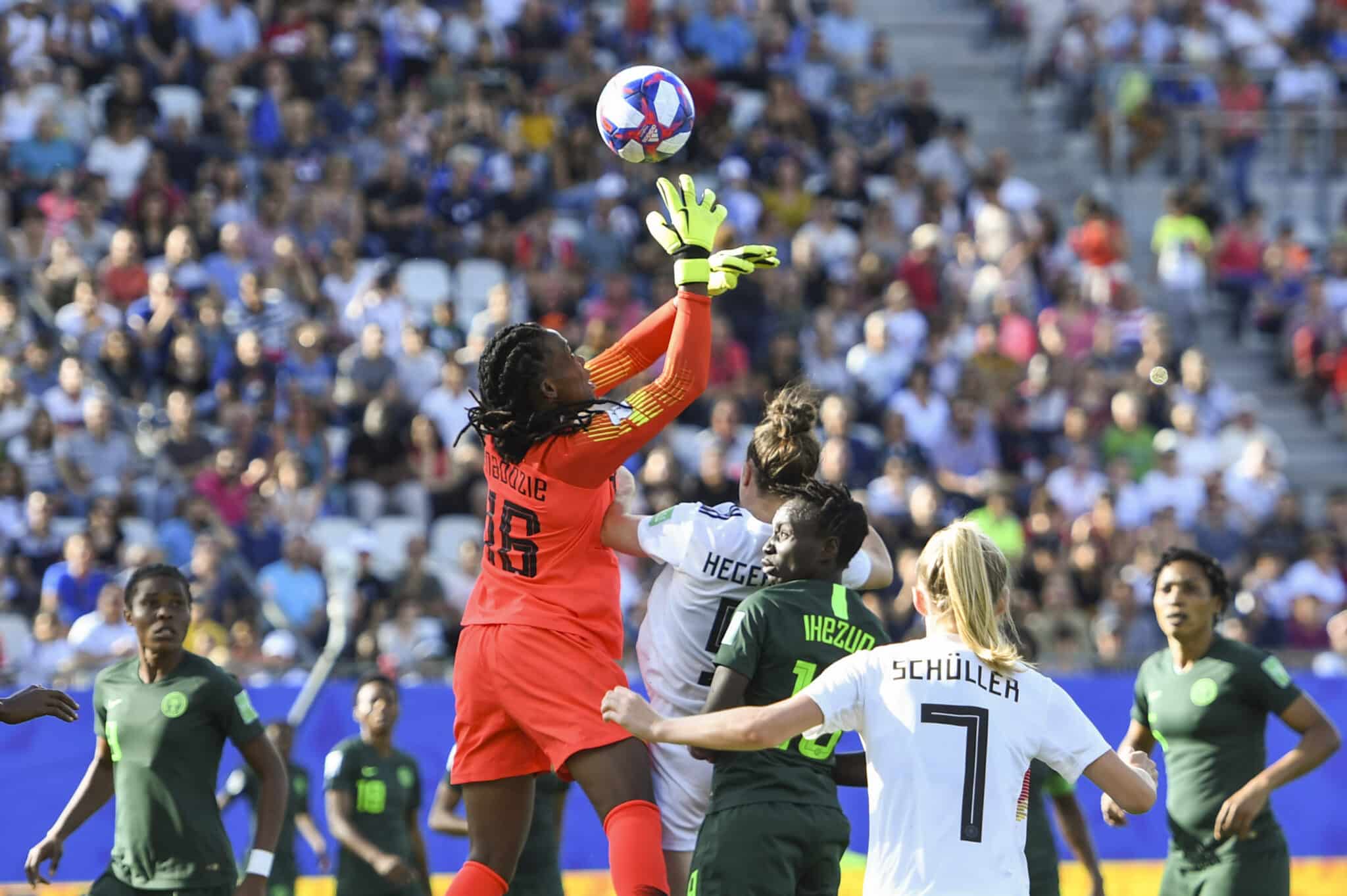 Super Falcons goalmouth action - Chiamaka Nnadozie