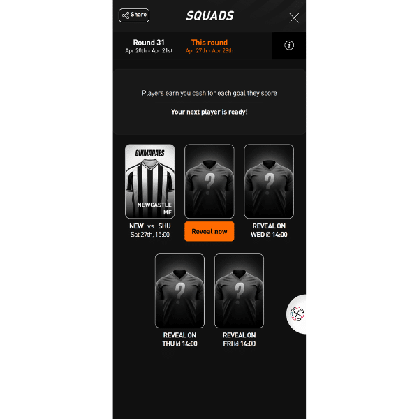 SQUADS LiveScore Bet