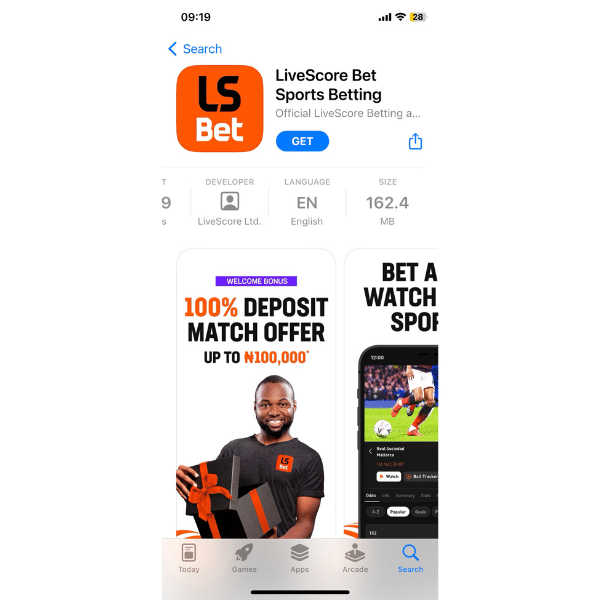 Livescore bet app iOS