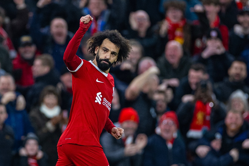 Mo Salah in action for Liverpool 