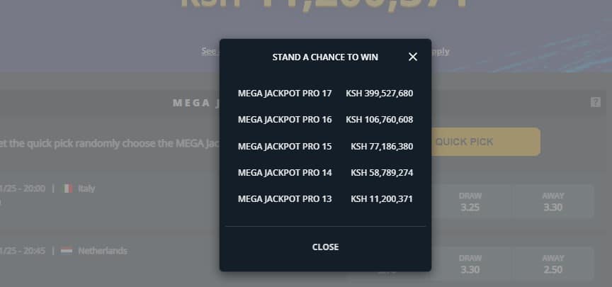 SportPesa Mega Jackpot Pro Prizes